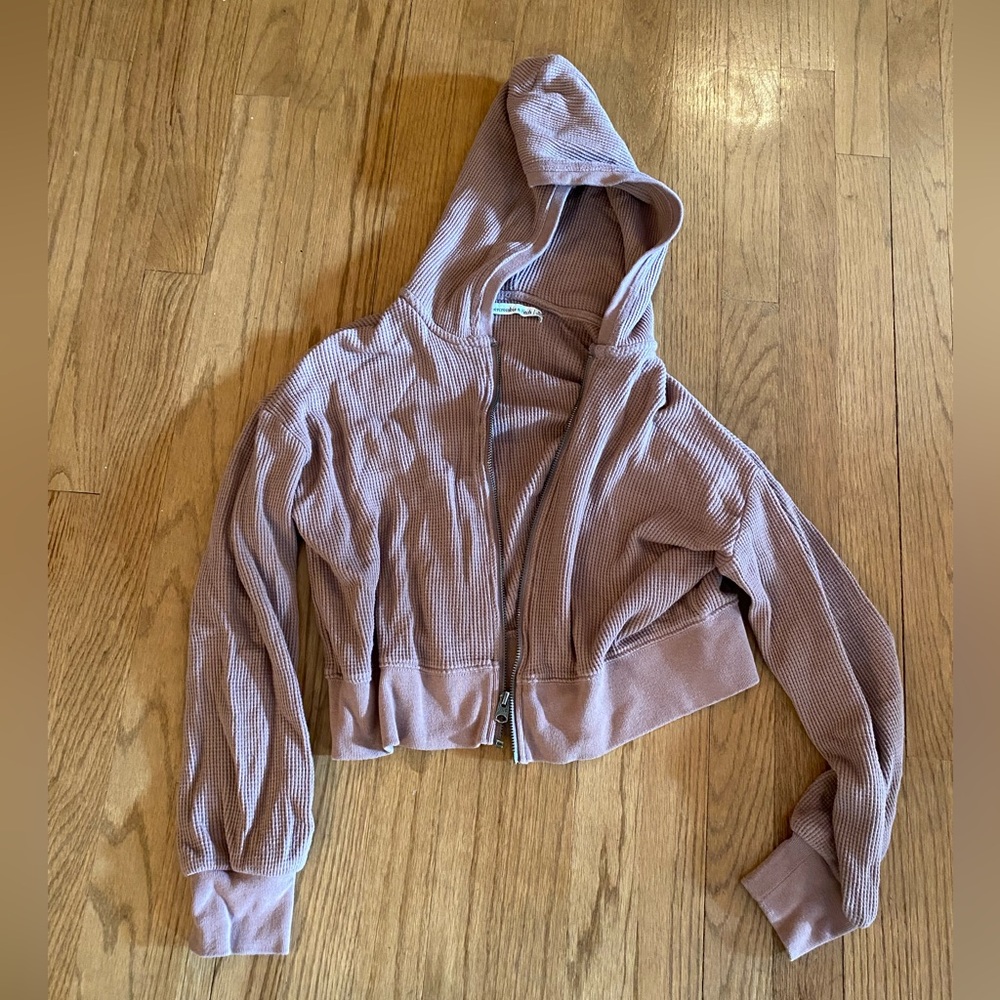 A&F cropped waffle hoodie